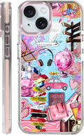 Case for iPhone 15,[Compatible with MagSafe],Cover Holiday Trip World Map Phone Case Design，for Women Girls Magnetic Clear Cover - Slim, Sleek, & Shockproof Protection