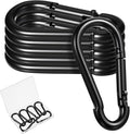 6 Pack Black Carabiner Clip, 2.36 Inch Heavy Duty Carabiner Clip Spring Snap Hook, Iron Heavy Duty Caribeaners for Key, Small Caribeener Clips for Outdoor Camping, Swing Set, Hammock, Hiking Travel