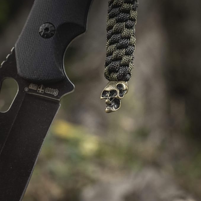 M-Tac Skull Knife Lanyard with Bead – Paracord Lanyard for Knives & EDC – Tactical Knife Fob Pull Cord – Durable Paracord