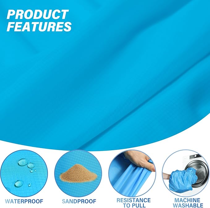Famstar Beach Blanket Oversized Extra Large 78" X 81",Waterproof Sandproof Beach Blanket 1-7 Adults Lightweight Durable for Travel Camping Hiking Picnic