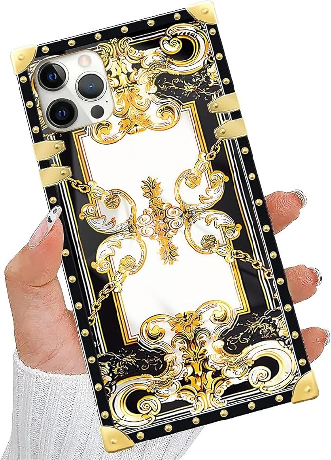 Compatible with iPhone 11 Pro Max Case, Gold Grain Flowers Luxury Golden Decoration for Girl Women Soft TPU Shockproof Protective Hard PC Back for iPhone 11 Pro Max