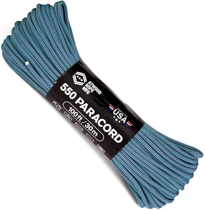 Atwood Rope MFG Color Changing 550 Paracord 100 Feet 7-Strand Core Nylon Parachute Cord Outside Survival Gear Made in USA | Lanyards, Bracelets, Handle Wraps, Keychain