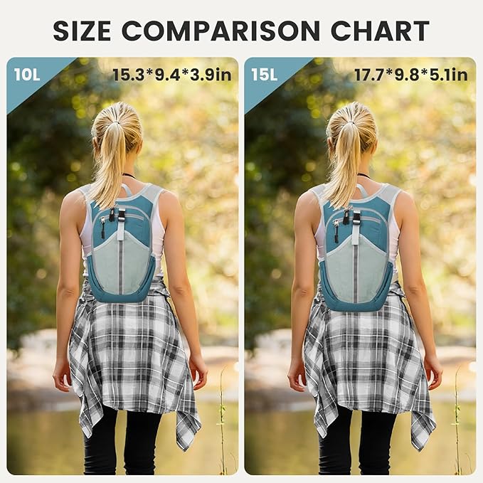 Small Hiking Backpack 15L-Lightweight Packable Foldable Backpack for Travel Camping Outdoor Commute,Compact Rucksack for Women Men(Blue)