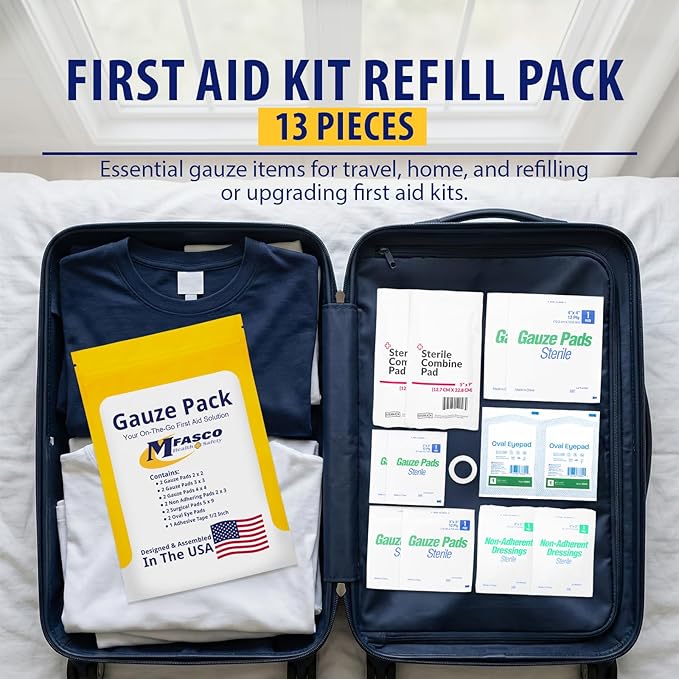 MFASCO First Aid Kit Refill Supplies Gauze Pack Refill