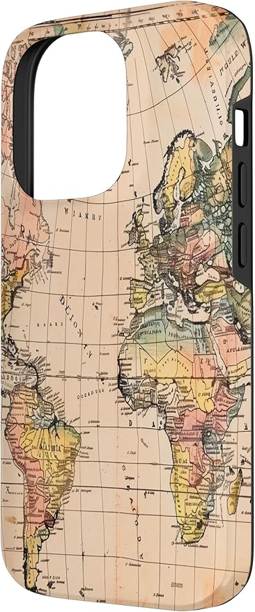 World Map ,Old Map of the World Case for iPhone 14 Pro