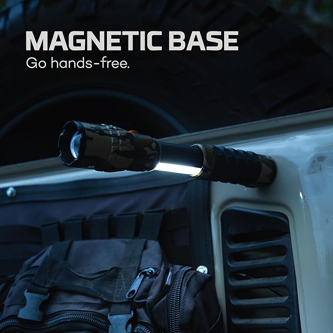 NEBO SLYDE KING Flashlight | High Lumens, Rechargeable COB Work Light & LED Flashlight, Waterproof, Magnetic Base, Great for Camping & Hunting, Includes Charging Cable