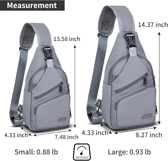 AMJ Crossbody Sling Bag Men Women, Casual Shoulder Backpack, Chest Daypack Satchel for Hiking Travel