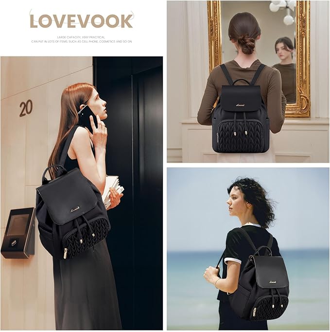 LOVEVOOK Backpack Purse for Women,Small Backpack for Women for Travel Work,Cute Backpack Daypack With Anti-theft Pocket,14 Inch Fashion Ladies Backpack for Daily College Shopping