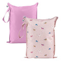 Tiny Twinkle Mess Proof Wet Bags | 2-Pack Reusable Waterproof Wet Bags for Swimsuits | Baby Clothes | Travel & Diaper Bag (Unicorn)
