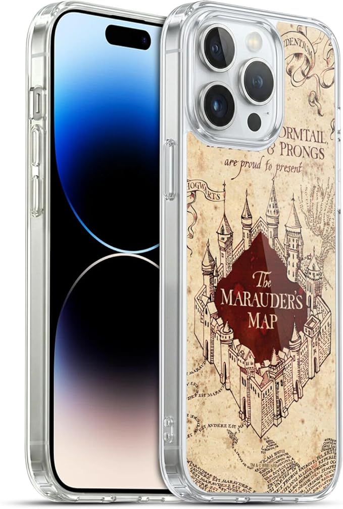 Head Case Designs Officially Licensed Harry Potter The Marauder's Map Prisoner of Azkaban II Gel Case [Military Grade Protection] Compatible with Apple iPhone 14 Pro Max and Compatible with MagSafe