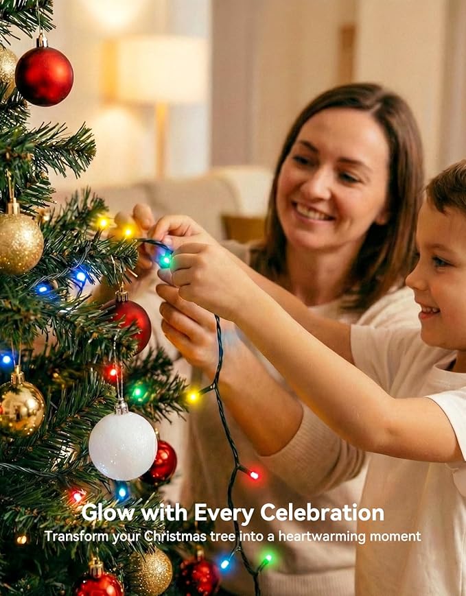 LitHome 164FT 500 LED String Lights Outdoor Indoor, 8 Modes Waterproof Christmas String Lights with Timer & Memory Function, Outdoor Christmas Lights Green Wire for Xmas Tree Party Garden, Multicolor