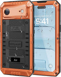Mitywah Waterproof Case for iPhone Air, Military Grade Rugged Metal Case with Built-in Screen Protector, Heavy Duty Full Body Shockproof Protective Cover for 17 Air 6.5 inch, Orange