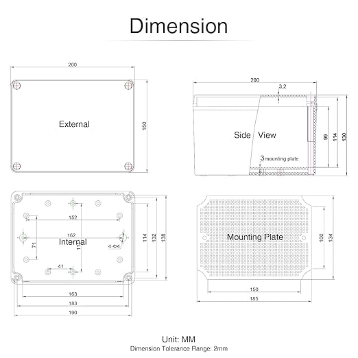 QILIPSU Outdoor Junction Box IP67 Waterproof Project Box ABS Plastic Weatherproof Electrical Enclosure Clear Cover (7.9"x5.9"x5.1" CC)