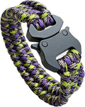 Parachute Cord Bracelets Trilobite Weaved Paracord Bracelet with Side Release Buckle 8.7 inch Black Bracelet for Men Women 1 Set