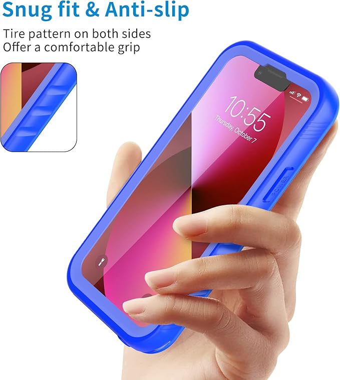 SPORTLINK Compatible with iPhone 13 Mini Waterproof Case - Full Body Shockproof Dustproof Phone Screen Protector Rugged Waterproof Case for iPhone 13 Mini 5.4 Inches Blue