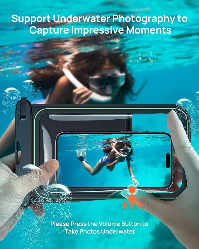 Lanhiem 10.5" Large Floating IP68 Waterproof Phone Pouch, Universal IPX8 Dry Bag 1 Pack with Lanyard for iPhone 17 16 15 Pro Max, Samsung Galaxy S25 Ultra S24 S23, S25 FE, Pixel 10 9 8 Pro XL, Black