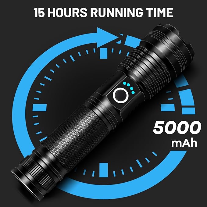 MIXILIN Rechargeable Flashlights High Lumens, 4 Pack 99,000 Lumens Super Bright Led Flashlight with USB Cable & 5 Modes, Handheld Flash Light Waterproof Flashlight for Home Camping