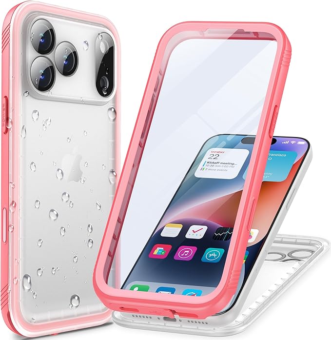Cozycase TOP Military Protective IP68 Waterproof Case for iPhone 17 Pro Heavy Duty 360 Shockproof Full Body with Screen Camera Protector Double Dustproof Hard Tough 17Pro Front Back Cover