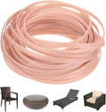 M METERXITY 1-Pack Wicker Repair Kit, 5mm x 33ft/10m Plastic Flat Rattan Replacement Supplies for Patio Furniture Repair/Basket Making/Chair Weaving, Synthetic Woven Rattan [Pink]