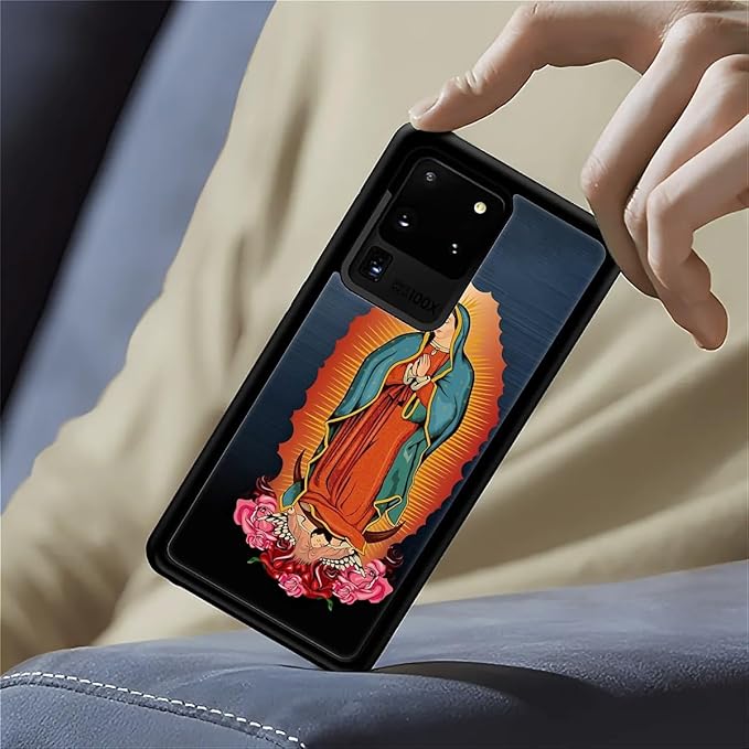 for Samsung Galaxy S20 Ultra Case, Red Virgen Guadalupe Pattern Graphic Design Girl Boy Soft Silicone Hard Acrylic Shock Protection for Samsung Galaxy S20 Ultra