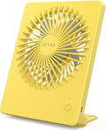 Zuvas Desk Fan Battery Operated Fan Rechargeable 180°Tilt Folding Personal Fan Ultra Quiet Small Portable 3 Speed Adjustable Strong Wind Fan For Office Bedroom Home Desktop Camping (Yellow)