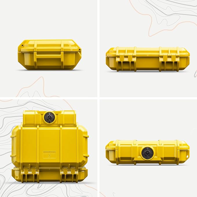 Evergreen 56 Dry Box - EDC Tough Protective Case USA Made for Organization of Cameras, Phones, Camping, Fishing, Hiking, Water Sports (Yellow)