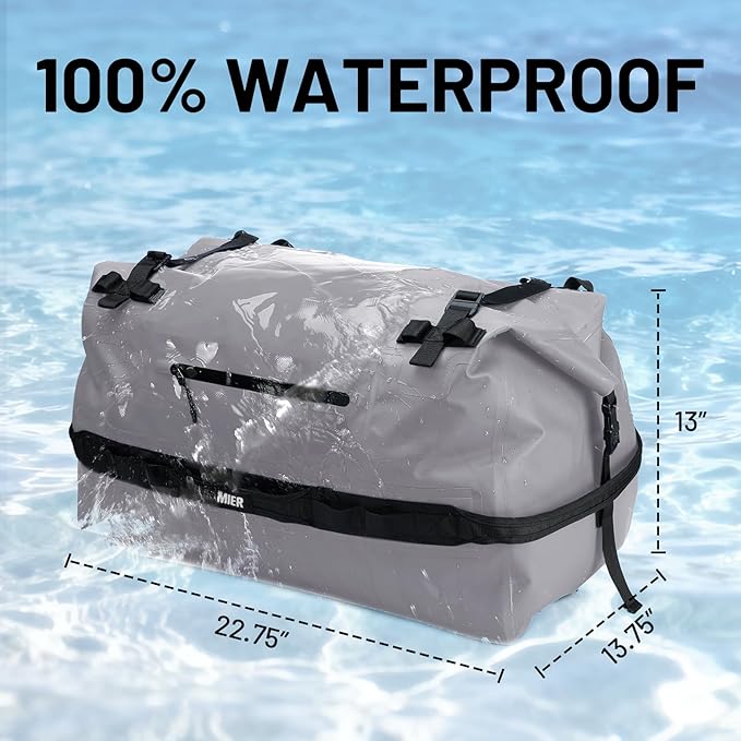 MIER Waterproof Duffel Bag Motorcycle Dry Bag Backpack Large Roll-Top Heavy Duty Dry Duffle Bags for Kayaking Camping Boating Gym Beach Cruise Ship, 60L/80L