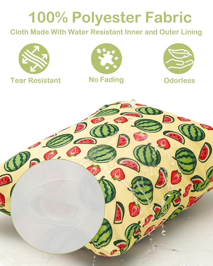 ALVABABY 2pcs Waterproof Wet Dry Bags,Reusable with Two Zippered Pockets,Baby Cloth Diaper,Travel,Beach,Pool,Daycare,Soiled Baby Items,Yoga Gym Bag,Swimsuits or Wet Clothes 2LW06
