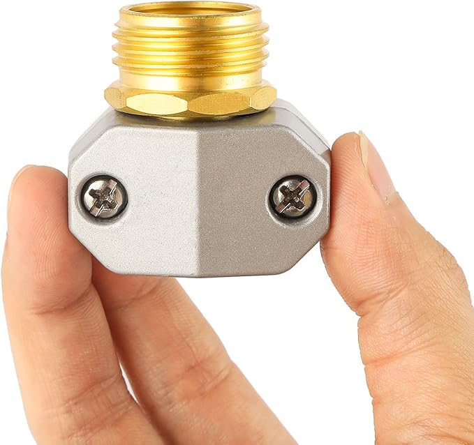 Garden Hose Repair Kits, 2 Pack Brass Water Hose Connector, Fit 3/4" and 5/8" Garden Hose, Male Hose End Repair Fittings Replacement, Hose Mender Kit
