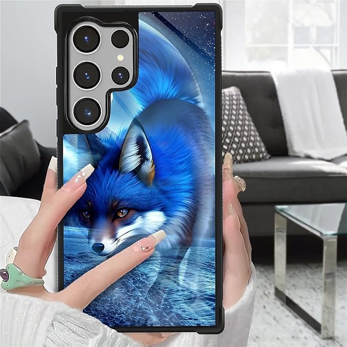 for Samsung Galaxy S26 Ultra Case,Graphic Design for Girl Boy Soft Silicone Hard Acrylic Shock Protection Designed for Samsung Galaxy S26 Ultra Snowy Mountain Fox Lake Pattern