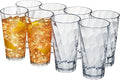 US Acrylic Optix Plastic Reusable Drinking Glasses (Set of 8) 20oz Water Cups in Clear | BPA-Free Tumblers, Made in USA | Top-Rack Dishwasher Safe