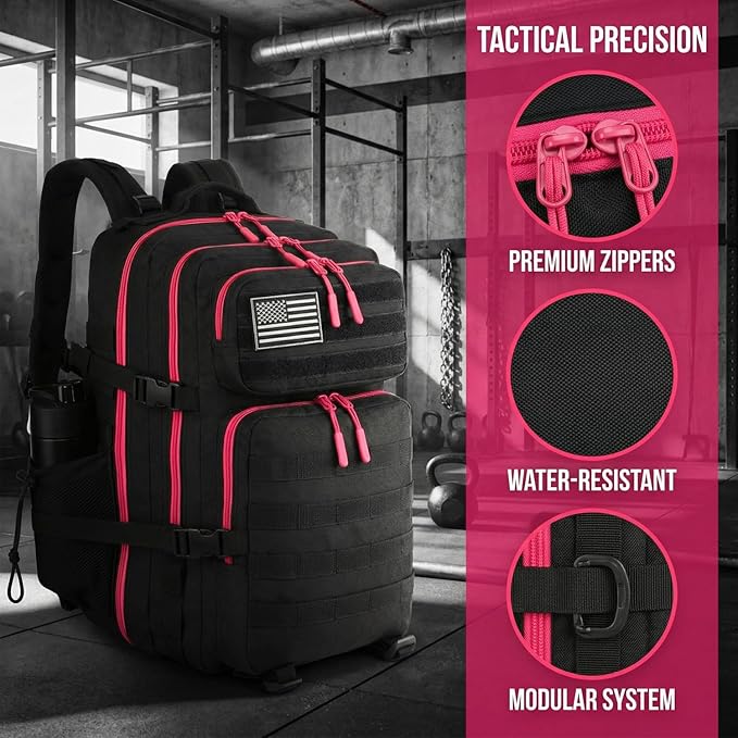 45L Tactical Backpack for Men Women, Military Assault Pack with MOLLE, Large 3 Day Bug Out Bag for Hiking Camping