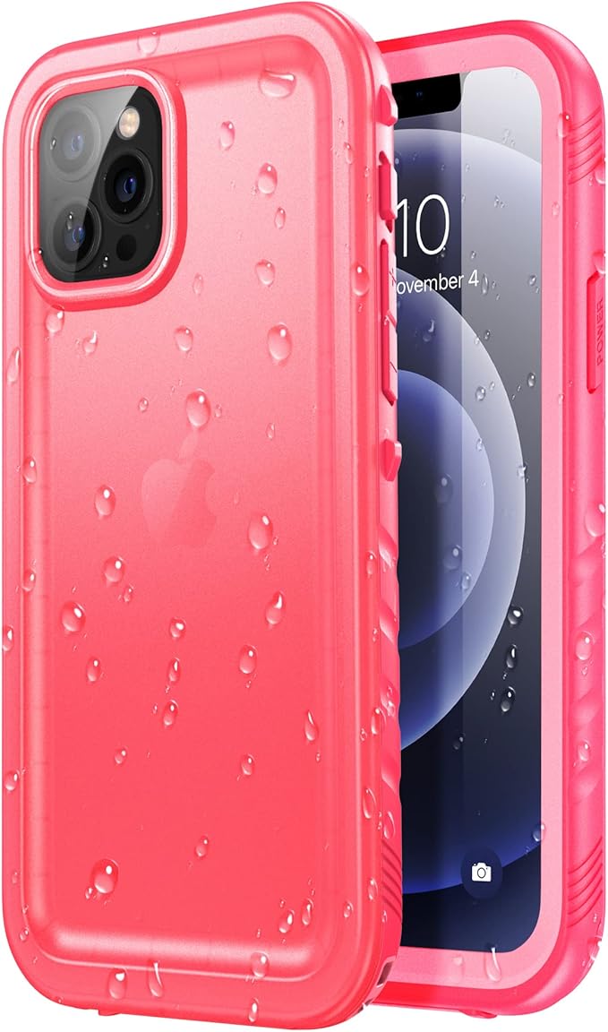 SPORTLINK Compatible with iPhone 12 Pro Max Waterproof Case - Full Body Shockproof Dustproof Phone Screen Protector Rugged Cases for iPhone 12 Pro Max 6.7 Inches Pink