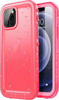 SPORTLINK Compatible with iPhone 12 Pro Max Waterproof Case - Full Body Shockproof Dustproof Phone Screen Protector Rugged Cases for iPhone 12 Pro Max 6.7 Inches Pink