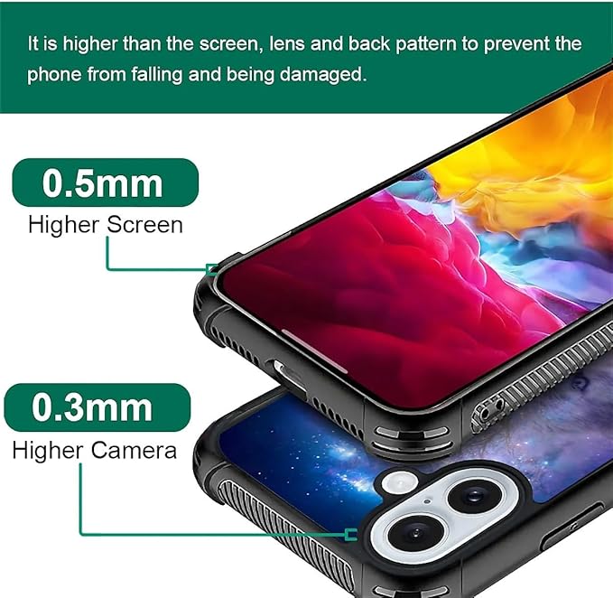 for iPhone 16 Case, Wolves in The Woods Pattern Graphic Design Girl Boy Soft Silicone Hard Acrylic Shock Protection for iPhone 16