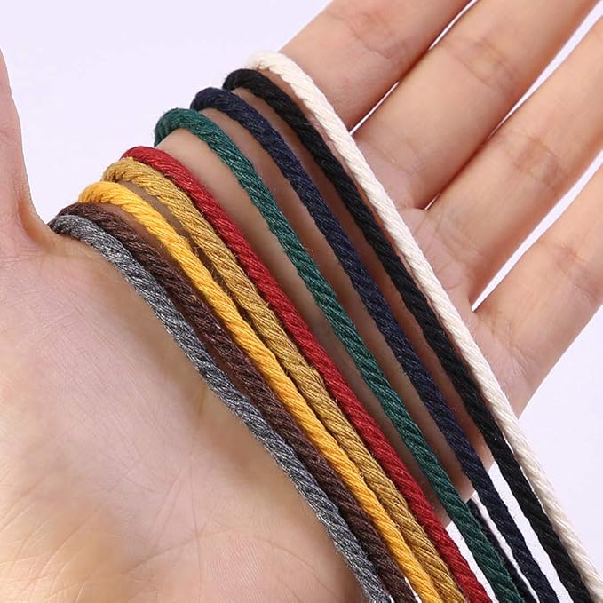 Dark Blue Cotton Macrame Cord, 3mm x 109Yards, Perfect for Wall Hangings, Crafts & Decorative Projects