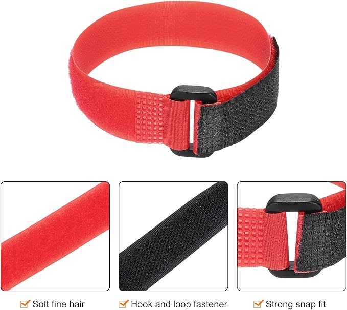 MECCANIXITY 5Pcs Reusable Battery Tie Down Straps,0.8x12" Red Nylon Multipurpose Battery Hold Down Adjustable Cinch Strap Hook Loop Fastening Tie for Quadcopters FPV RC Drone Boat Car