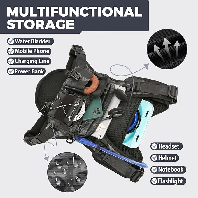 Criuage USA Original Patent Running Hydration Vest Backpack, Lightweight Chest Pack with 2.0L Water Bladder Bag Daypack for Hiking Running Cycling Race Marathon for Women Men