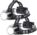 Super Bright Headlamp 2-Pack, Rechargeable 99000 Lumens Head Lamps for Adults, 7 Modes, Zoomable Head Light, USB-C Fast Charging, Waterproof for Camping, Hiking, Fishing