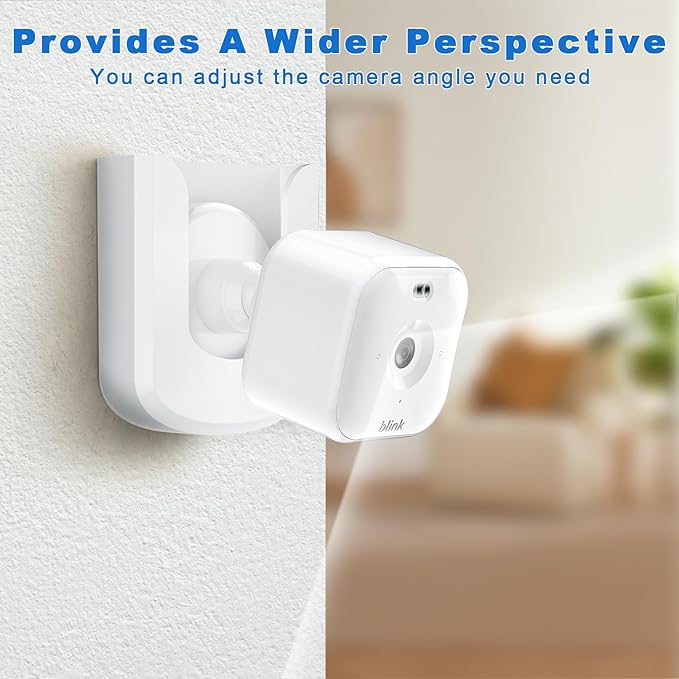 No Drill No Screw Blink Mini Camera Mount, Strong Adhesive Camera Wall Mount for Blink Mini/Mini 2 /Mini 2K+/Blink Outdoor 4 Camera, Easy to Install Blink Indoor Mount,White (3Pack)