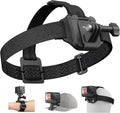 TELESIN Head Strap Mount with Cap Clip, Quick Release Head Belt Mount Compatible with GoPro Max/Hero 13/12/11/10/9/8, Insta360 X5, DJI Osmo Nano Action 5 Pro Action 4 3, AKASO and Most Action Cameras