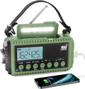Raynic Emergency Radio, 12000mAh/44400mWh Battery Operated Weather Radio, Solar Hand Crank Radio with AM/FM/SW/NOAA Alert, Cell Phone Charger, Type-C Charging, Flashlight and SOS Siren