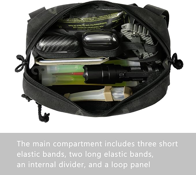 Tactical Admin Pouch Laser Cut MOLLE EDC Tool Organizer with Carabiner and Keychain Modular Dangler Utility Sack