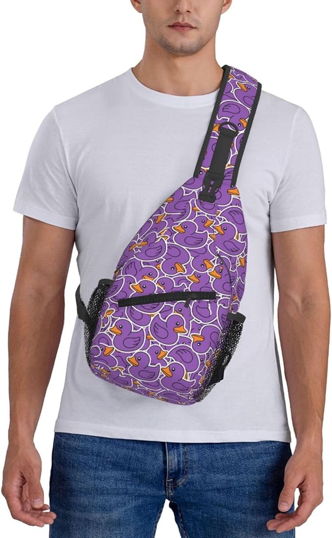 Cute Duck Sling Bag For Women Men Fashion Print Backpack Crossbody Shoulder Bag Sling Backpack Chest Bag Travel Hiking Casual Sport Daypack