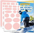 OAZ 35Pcs Down Jacket Repair Patch Kit Pre-Cut Nylon Patches for Clothes Self-Adhesive Fabric Tape Waterproof Lightweight Outdoor Gear Tenacious Repair Tape for Puffer Jacket Coat Tent Backpack(Pink)