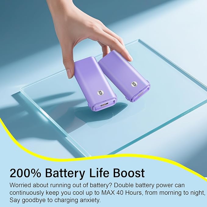 HandFan 10400mAh Personal Handheld Fan, 40Hrs Long-Lasted Hand Fan Rechargeable, Mini Cooling Fans Foldable, Heavy Duty Battery Fans Portable for Travel Beach Concerts Cruise Makeup(Purple)