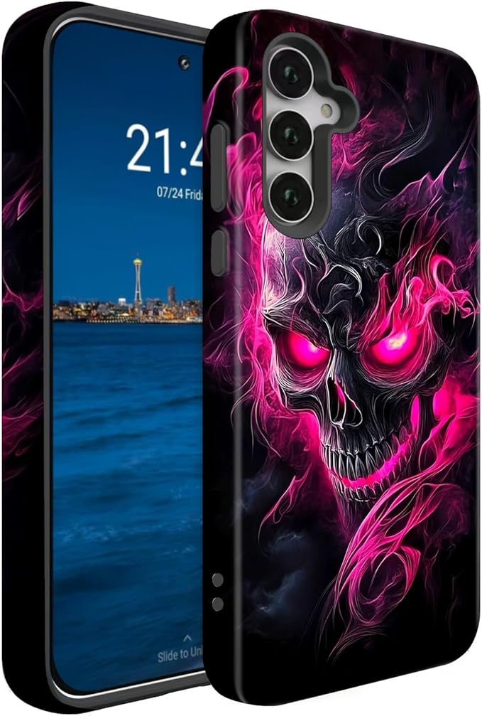 Compatible for Samsung Galaxy S25 FE 5G Case, Dual Layer Heavy Duty 2 in 1 Shockproof Protective Phone Case,Skeleton