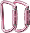 FresKaro 3inch 12kN-2698lbs Auto Locking Carabiner Clips, Solid D Shape, Heavy Duty 7075 Aluminum, Lightweight 1.09oz, Rust Proof, for Hammock, Hiking, Dog Leash, Keychain etc., Multi-Colors