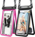 Niveaya Double Space Waterproof Phone Pouch, IPX8 Phone Case with Lanyard for iPhone 17 16 15 Pro Max, Galaxy S25 Ultra, Cellphone Dry Bag for Beach, Cruise Travel Ship Essentials 2 Pack (up to 8.3")