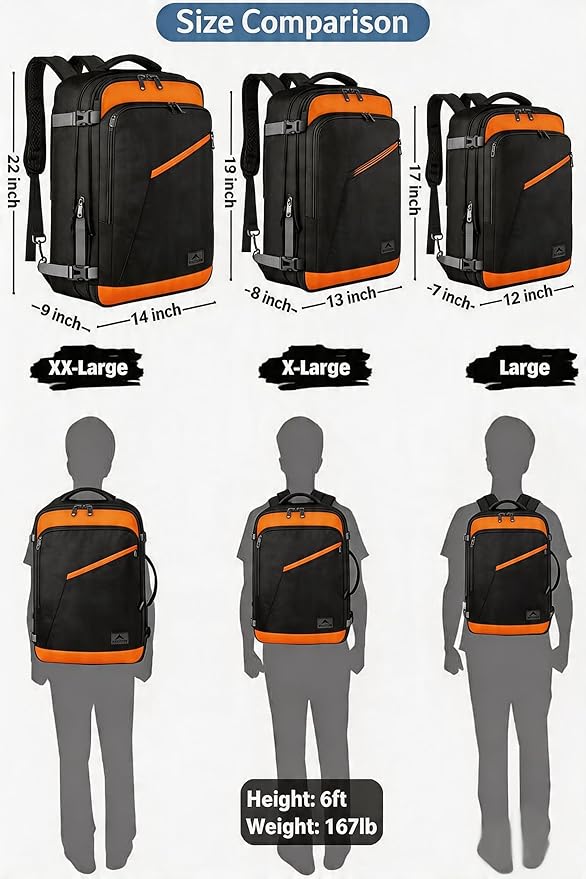 MATEIN Carry on Backpack for Airplanes, Expandable Travel Backpack Airline Approved with Hidden Shoulder Strap for Men Women, Lightweight Casual Daypack Bags for Travelling, Camping, Business